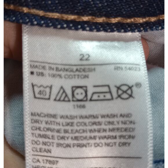 Old Navy Jeans Womens 22 Blue Denim Extra High Rise Wide Leg 100% Cotton‎ New - Picture 7 of 8